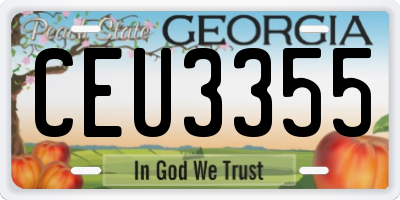 GA license plate CEU3355