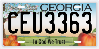 GA license plate CEU3363