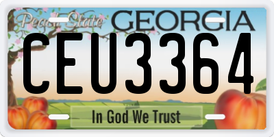 GA license plate CEU3364