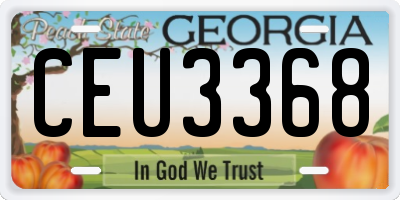 GA license plate CEU3368