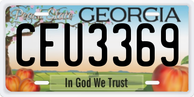 GA license plate CEU3369