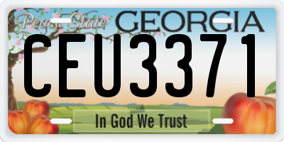 GA license plate CEU3371