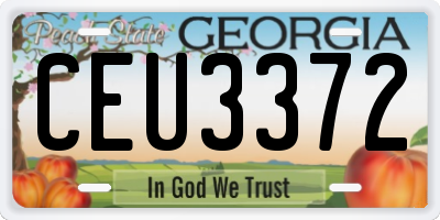 GA license plate CEU3372