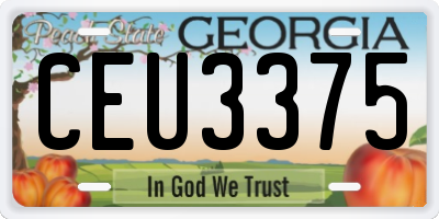 GA license plate CEU3375