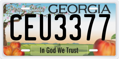 GA license plate CEU3377