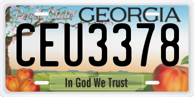 GA license plate CEU3378