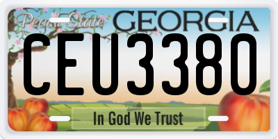 GA license plate CEU3380
