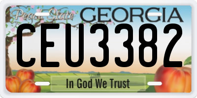 GA license plate CEU3382