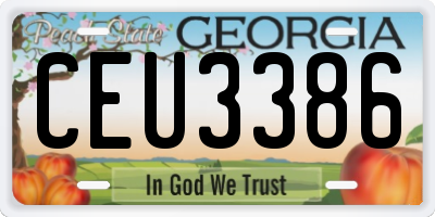 GA license plate CEU3386
