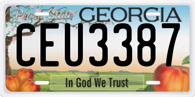 GA license plate CEU3387