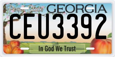 GA license plate CEU3392