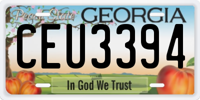 GA license plate CEU3394