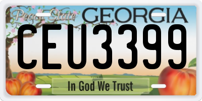 GA license plate CEU3399