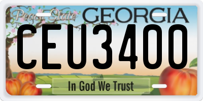 GA license plate CEU3400