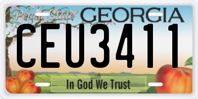 GA license plate CEU3411