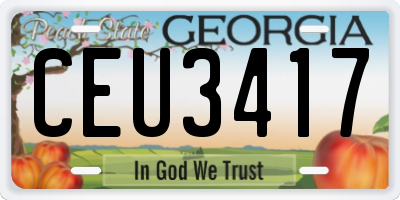 GA license plate CEU3417