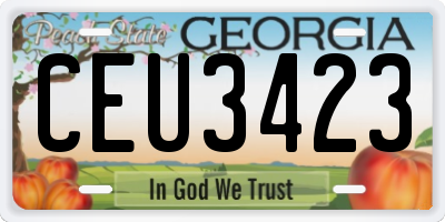 GA license plate CEU3423
