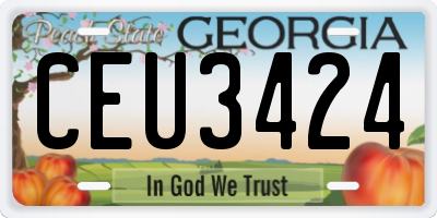 GA license plate CEU3424