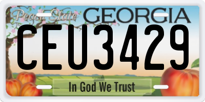 GA license plate CEU3429