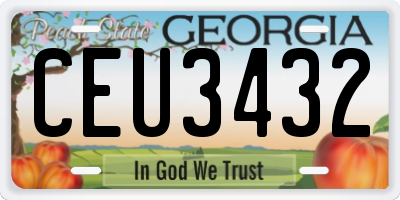 GA license plate CEU3432