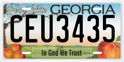 GA license plate CEU3435