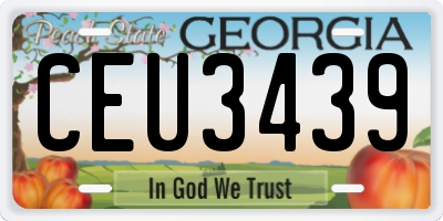 GA license plate CEU3439