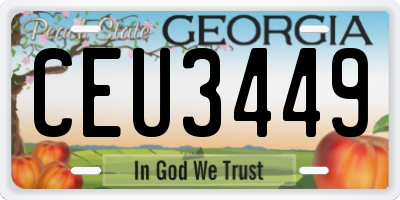 GA license plate CEU3449