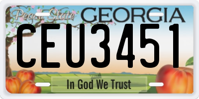 GA license plate CEU3451