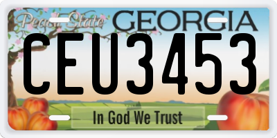 GA license plate CEU3453