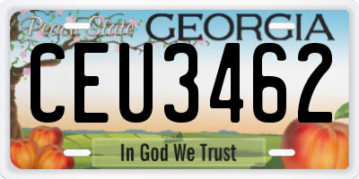 GA license plate CEU3462