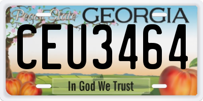 GA license plate CEU3464
