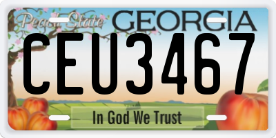 GA license plate CEU3467
