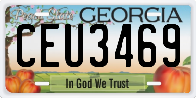 GA license plate CEU3469