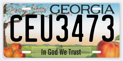 GA license plate CEU3473