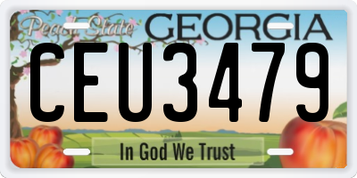 GA license plate CEU3479