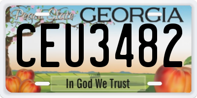 GA license plate CEU3482