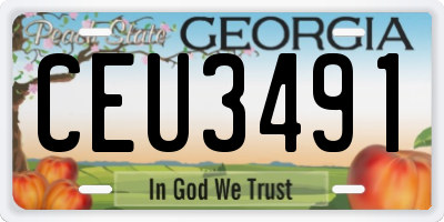 GA license plate CEU3491