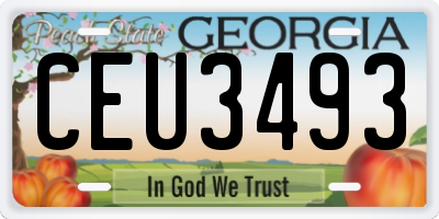 GA license plate CEU3493