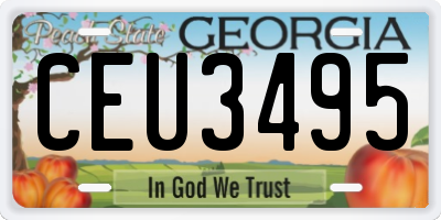GA license plate CEU3495