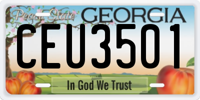 GA license plate CEU3501