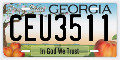 GA license plate CEU3511