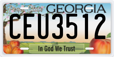 GA license plate CEU3512