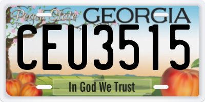 GA license plate CEU3515