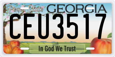 GA license plate CEU3517