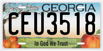 GA license plate CEU3518