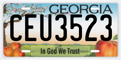 GA license plate CEU3523