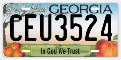 GA license plate CEU3524