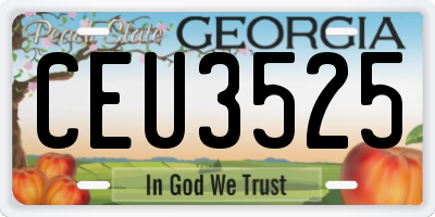 GA license plate CEU3525