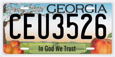 GA license plate CEU3526