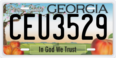 GA license plate CEU3529